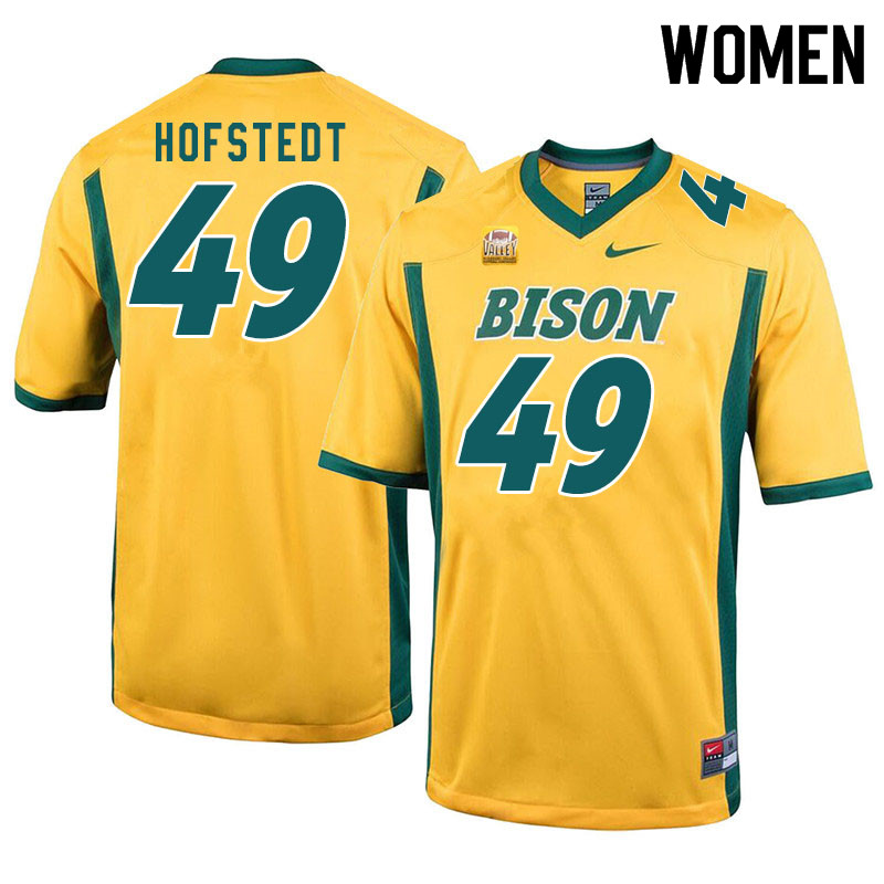 Women #49 Logan Hofstedt North Dakota State Bison College Football Jerseys Sale-Yellow